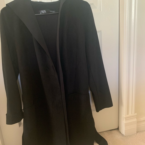 ZARA BACK FAUX SUEDE COAT WITH HOOD - Picture 5 of 10